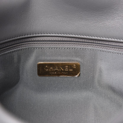 Chanel Lambskin Quilted Large 19 Flap Grey 6 of 10