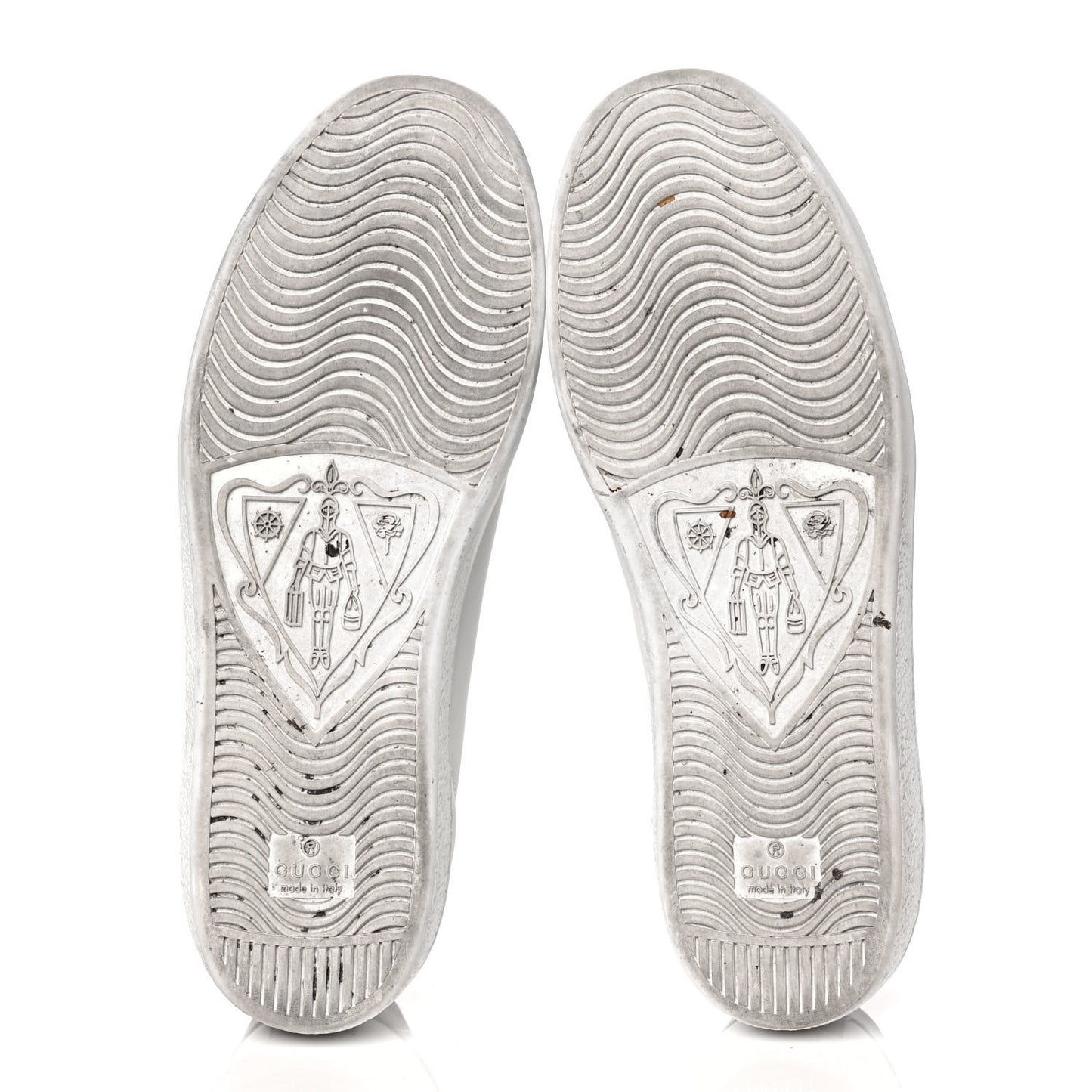 Calfskin Interlocking G Perforated Womens Ace Sneakers 38 White Grey Sky