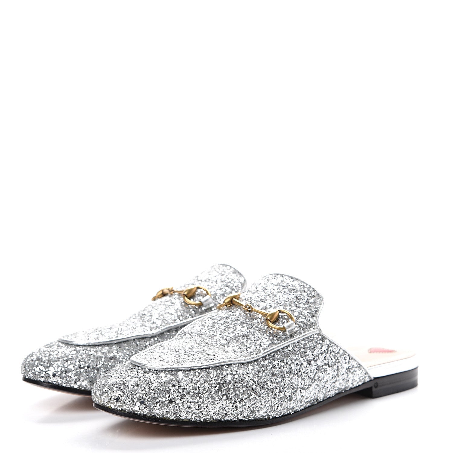 Gucci Glitter Womens Princetown Slippers 40 Silver 3 of 12