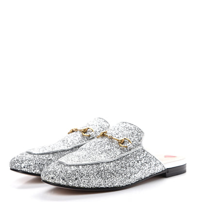 Gucci Glitter Womens Princetown Slippers 40 Silver 3 of 12