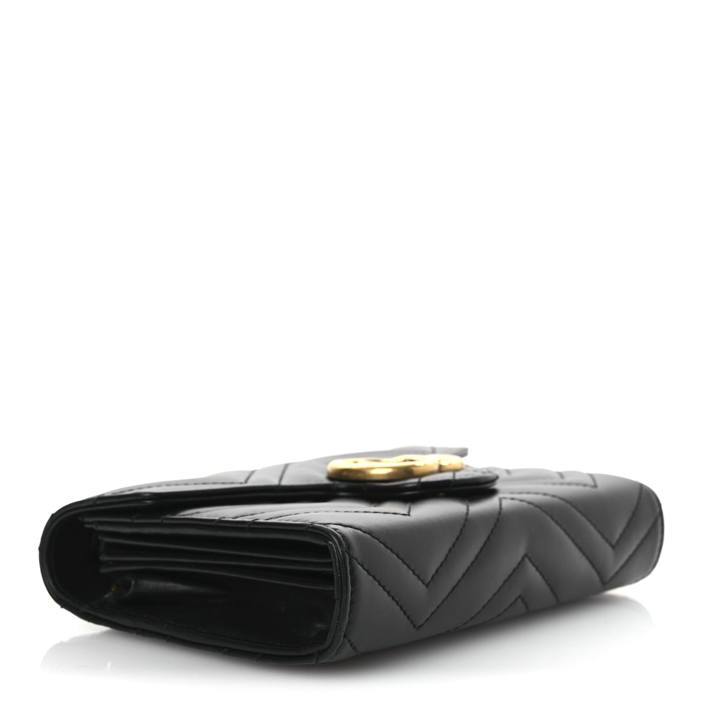 Calfskin Matelasse GG Marmont Chain Wallet Black