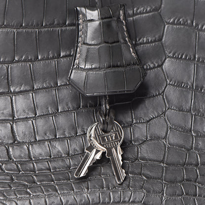 Hermes Matte Niloticus Crocodile Birkin 25 Graphite 32 of 33