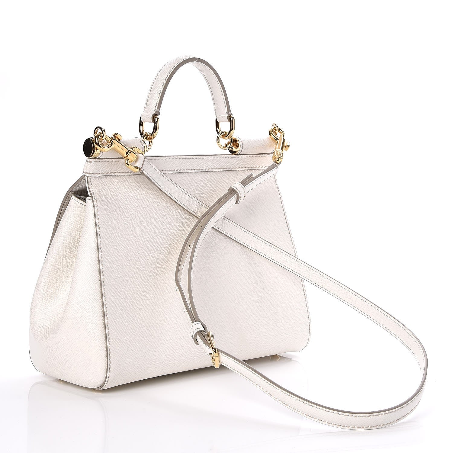Dolce & Gabbana Dauphine Calfskin Medium Miss Sicily Satchel White 3 of 6