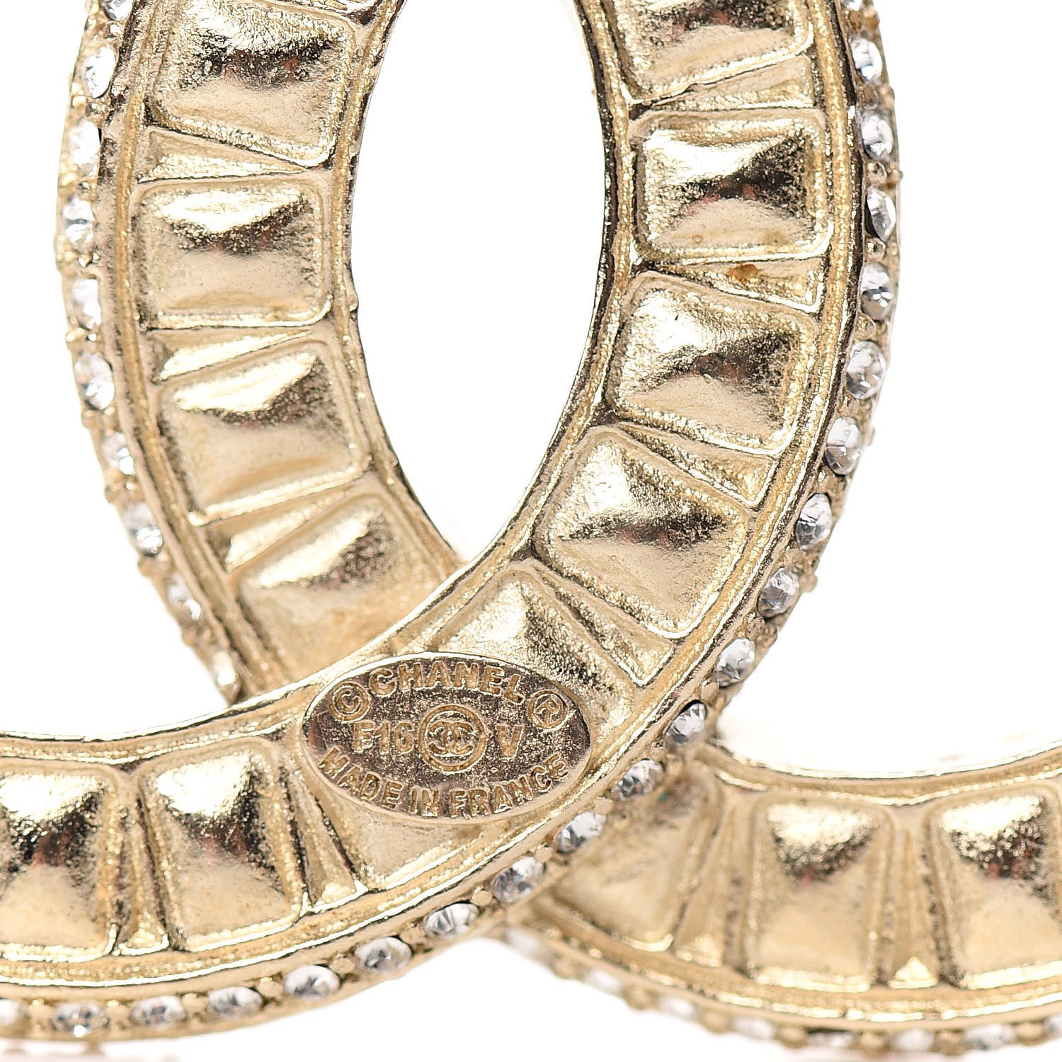 Chanel Baguette Crystal CC Brooch Gold 4 of 5