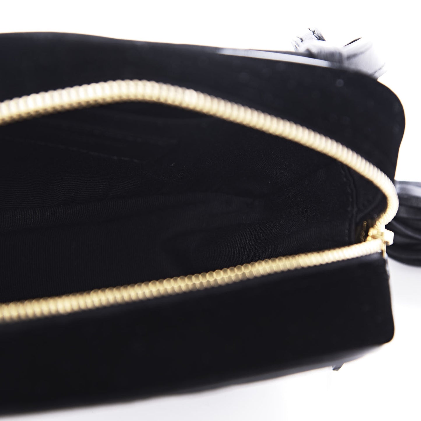 Velour Matelasse Monogram Lou Belt Bag Black