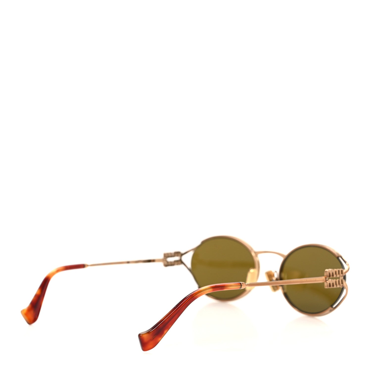 Miu Miu Acetate Oval Logo Sunglasses SMU52Y Tortoise Loden 4 of 8