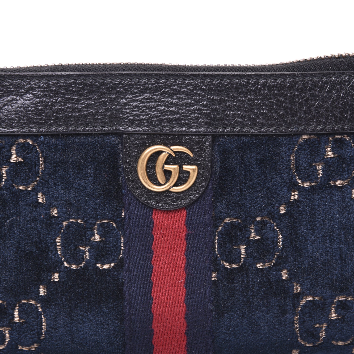 Gucci Velvet GG Monogram Textured Calfskin Web Smartphone Case Blue Beige Black 10 of 12