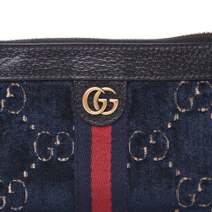 Gucci Velvet GG Monogram Textured Calfskin Web Smartphone Case Blue Beige Black 10 of 12
