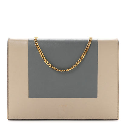 Celine Smooth Lambskin Frame Evening Chain Clutch Grey Storm 1 of 11