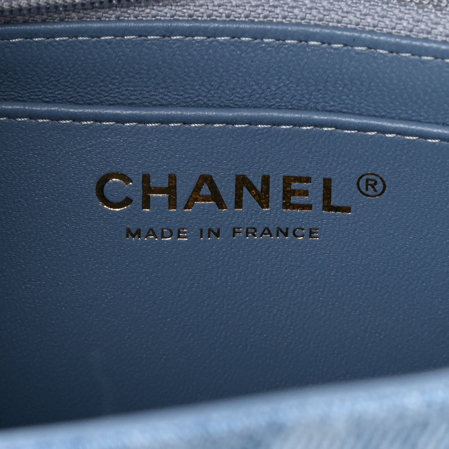 Chanel Printed Denim Quilted Mini Rectangular Flap Light Blue 6 of 11