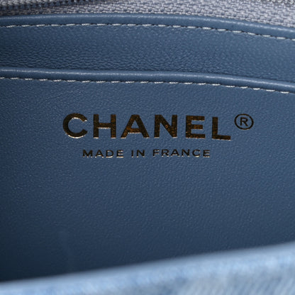 Chanel Printed Denim Quilted Mini Rectangular Flap Light Blue 6 of 11