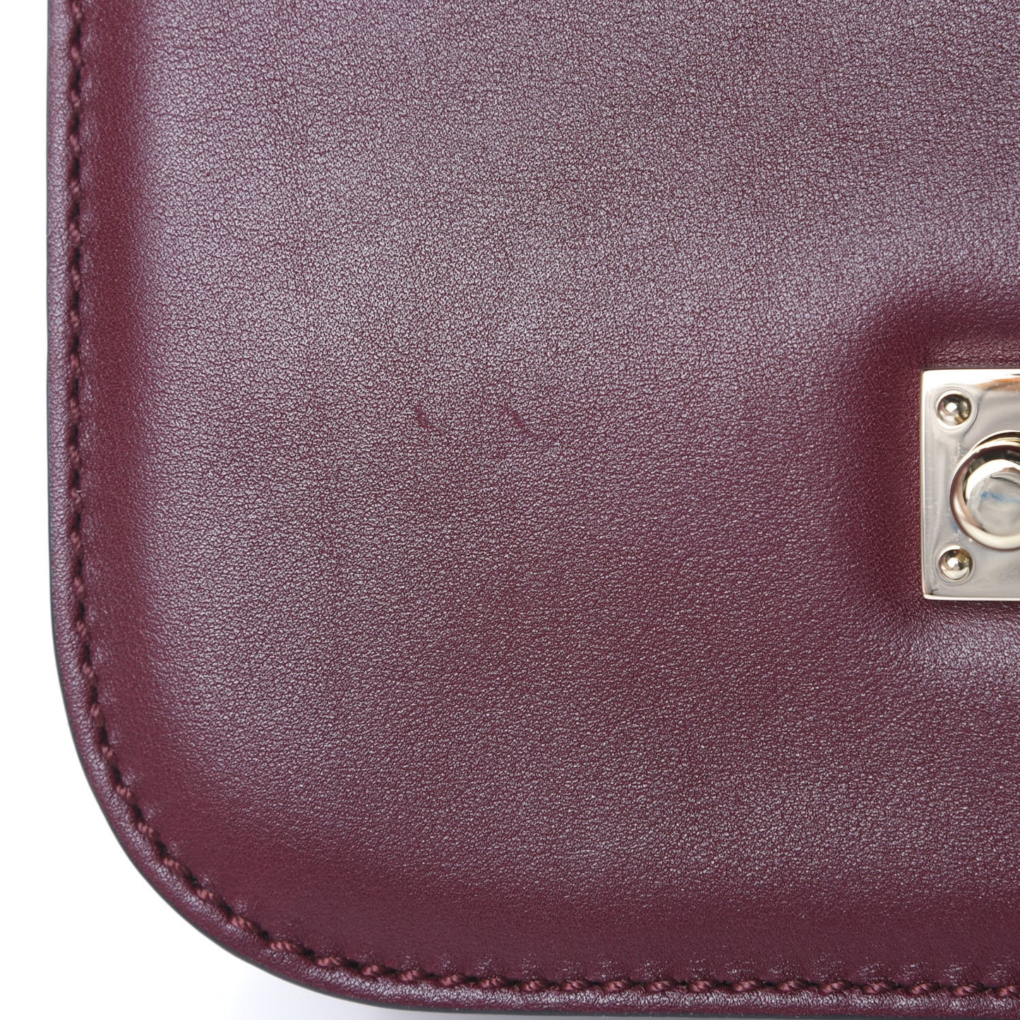 Vitello Small Glam Lock Rockstud Flap Rubin