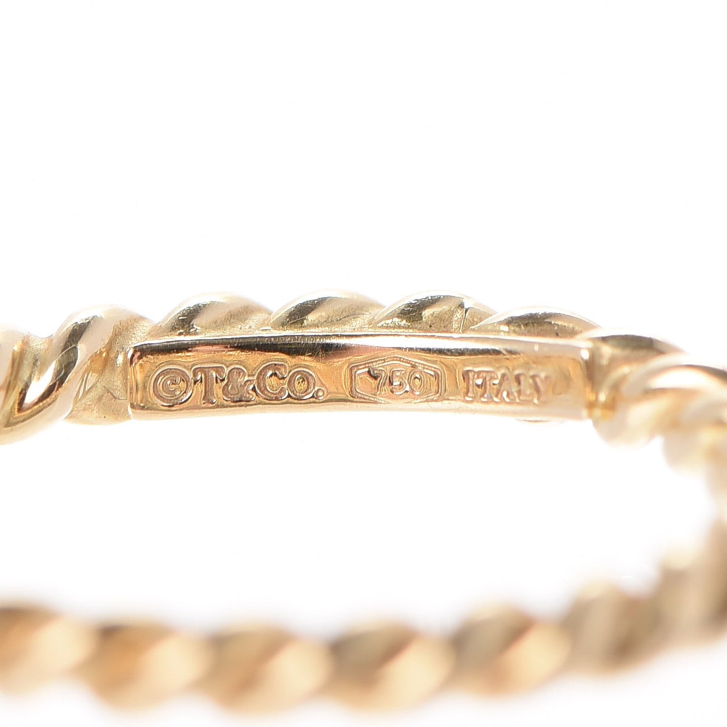 18K Yellow Gold Narrow Twist Ring 49 5