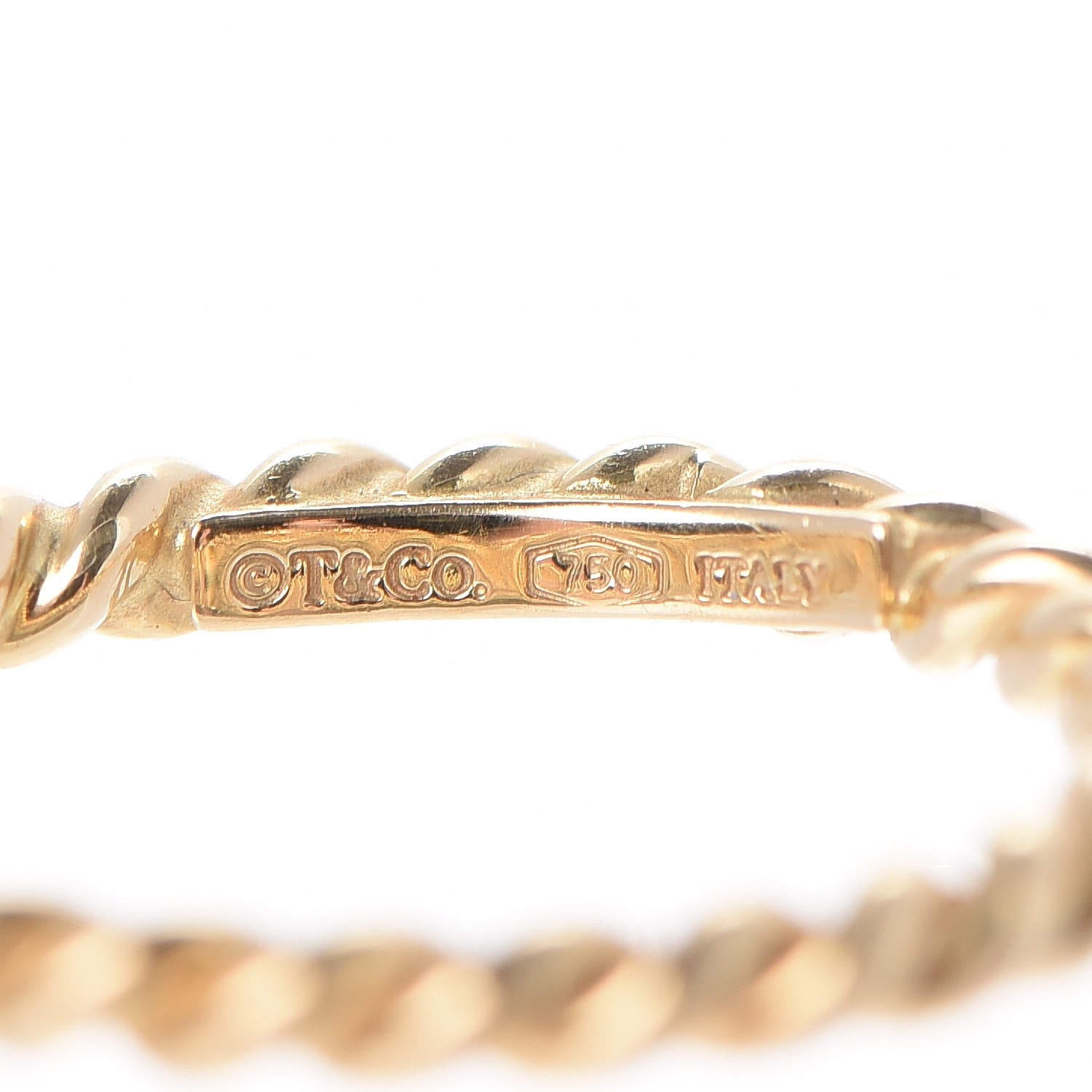 Tiffany 18K Yellow Gold Narrow Twist Ring 49 5 4 of 4