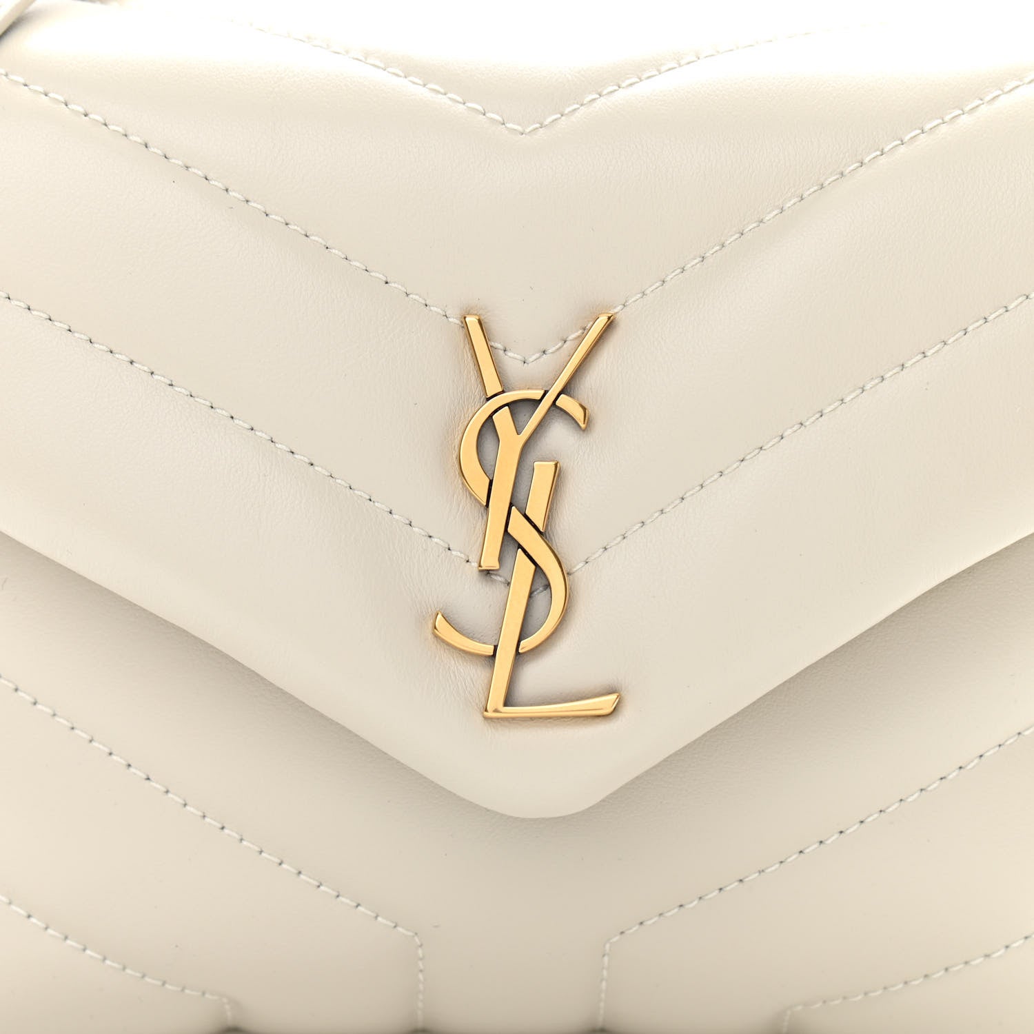 Saint Laurent Calfskin Y Quilted Monogram Toy Loulou Crossbody Bag Ivory 8 of 11