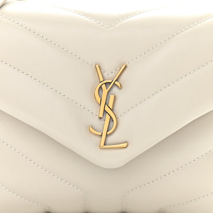 Saint Laurent Calfskin Y Quilted Monogram Toy Loulou Crossbody Bag Ivory 8 of 11