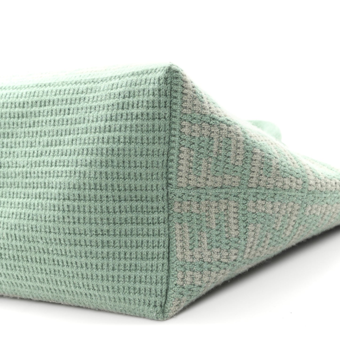 Cashmere Knit FF Large Shopper Tote Verde Islanda