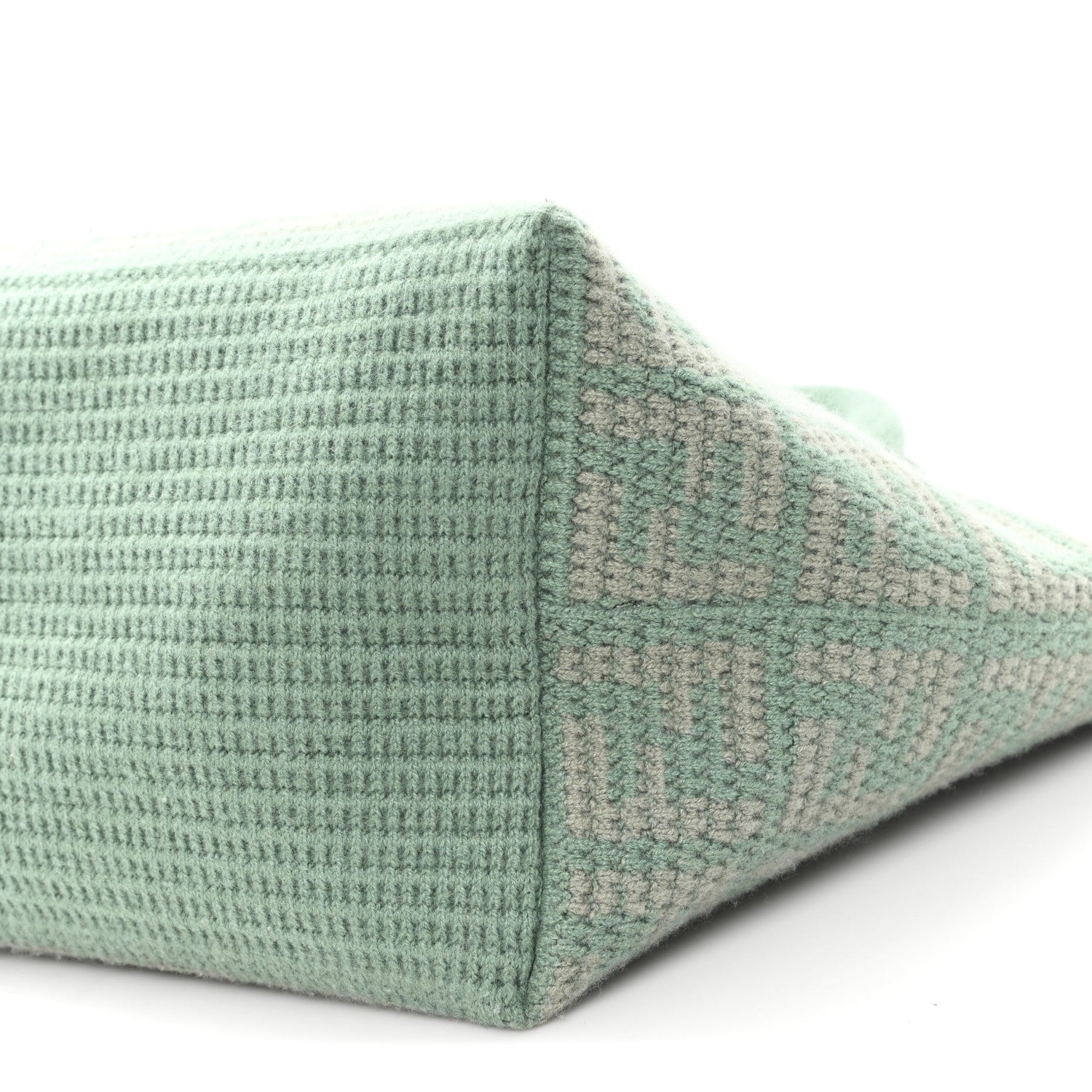 Fendi Cashmere Knit FF Large Shopper Tote Verde Islanda 9 of 9