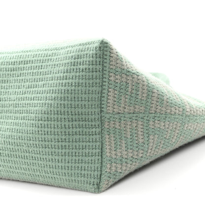 Fendi Cashmere Knit FF Large Shopper Tote Verde Islanda 9 of 9