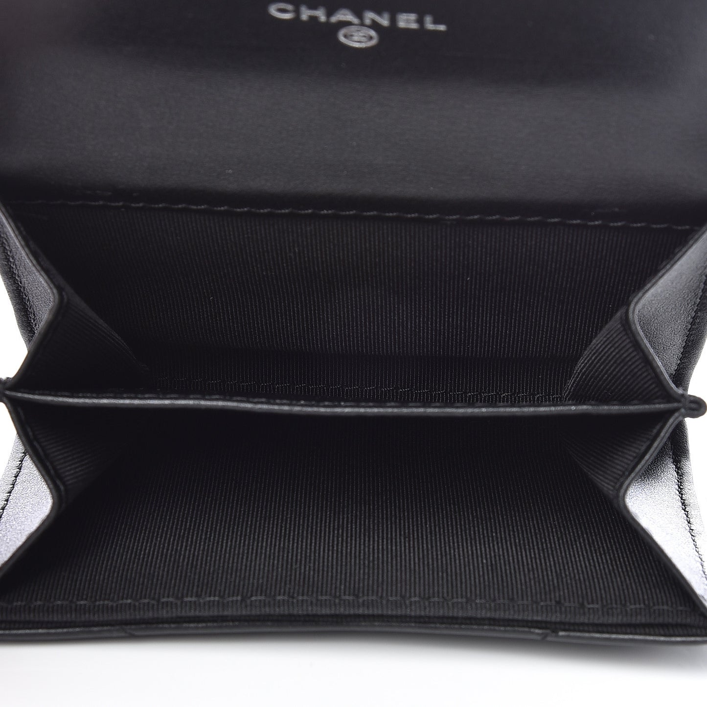 Aged Calfskin Chevron Quilted Reissue Card Holder Wallet So Black