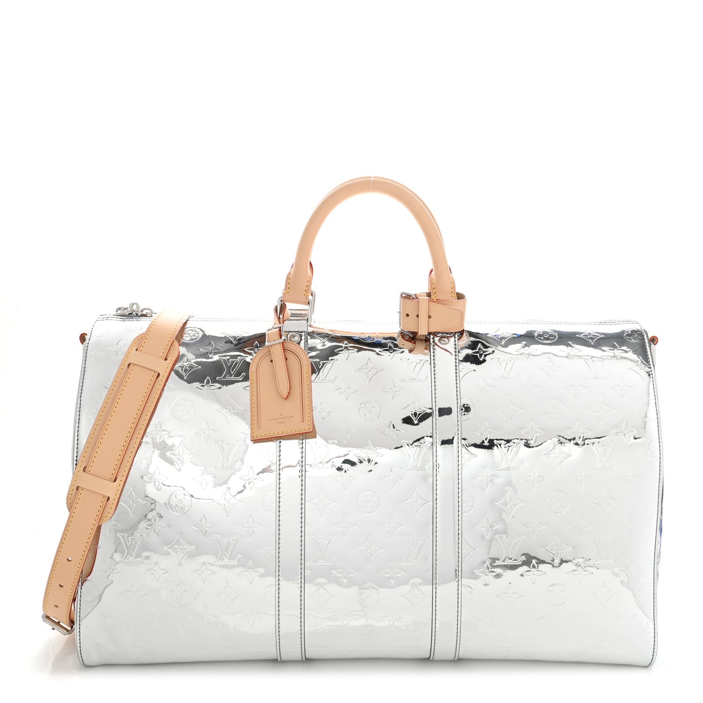 Monogram Mirror Keepall Bandouliere 50 Silver
