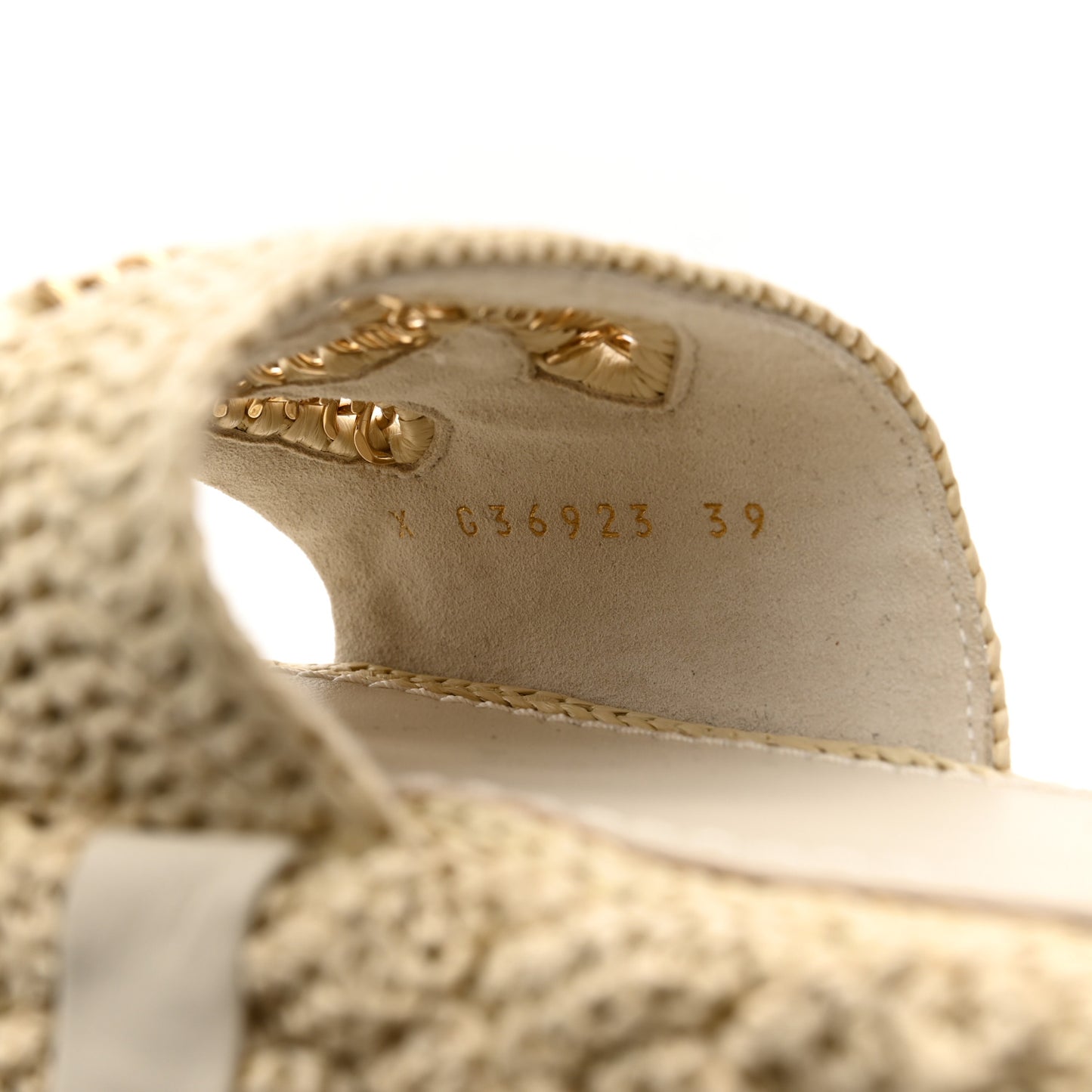 Cord Braided CC Mules 39 Light Beige