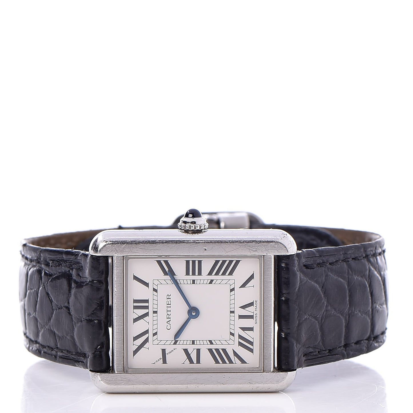 Stainless Steel Alligator 24mm Tank Solo Quartz Watch