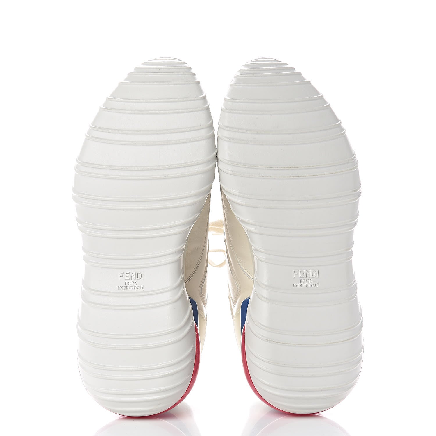 Fendi X FILA Vitello Mania Painted Womens Chunky Sneakers 40 Ice White Caipiroska Blueberry 5 of 9