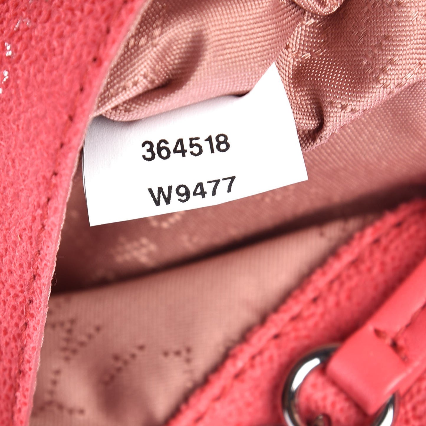 Shaggy Deer Quilted Mini Falabella Backpack Pink Fluo
