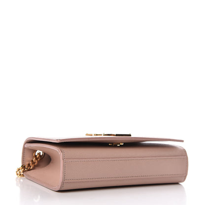 Saint Laurent Grain De Poudre Small Monogram Kate Satchel Pale Pink 4 of 10