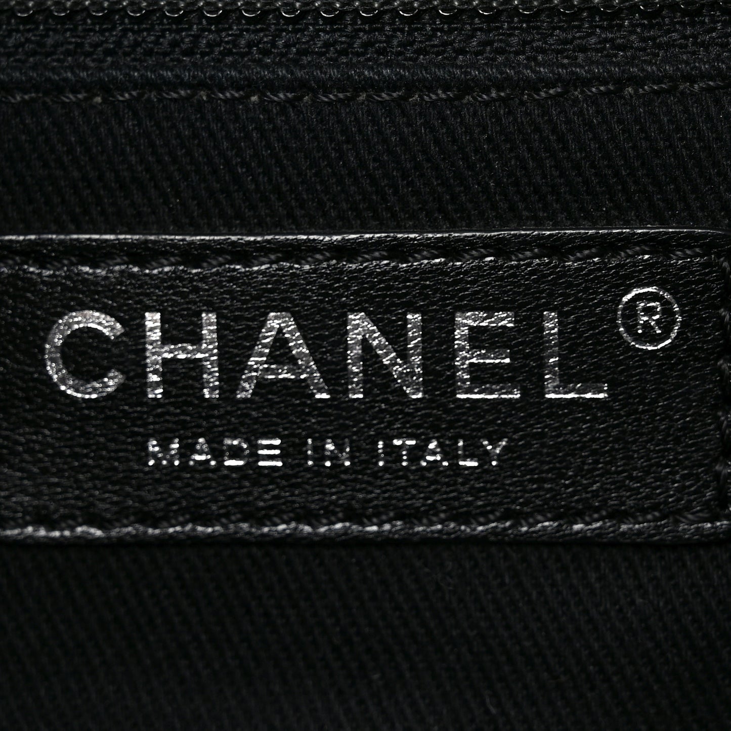 Metallic Grained Calfskin Woven Chain Large Shopping Bag Black