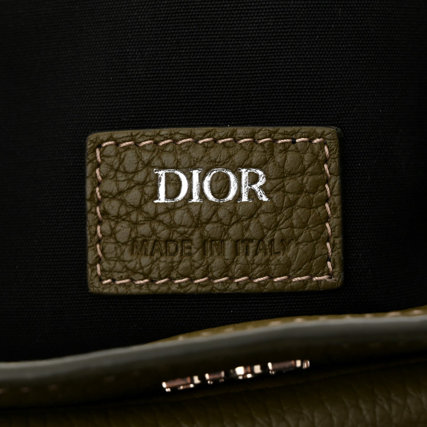 Grained Calfskin Mini Soft Saddle Bag Olive