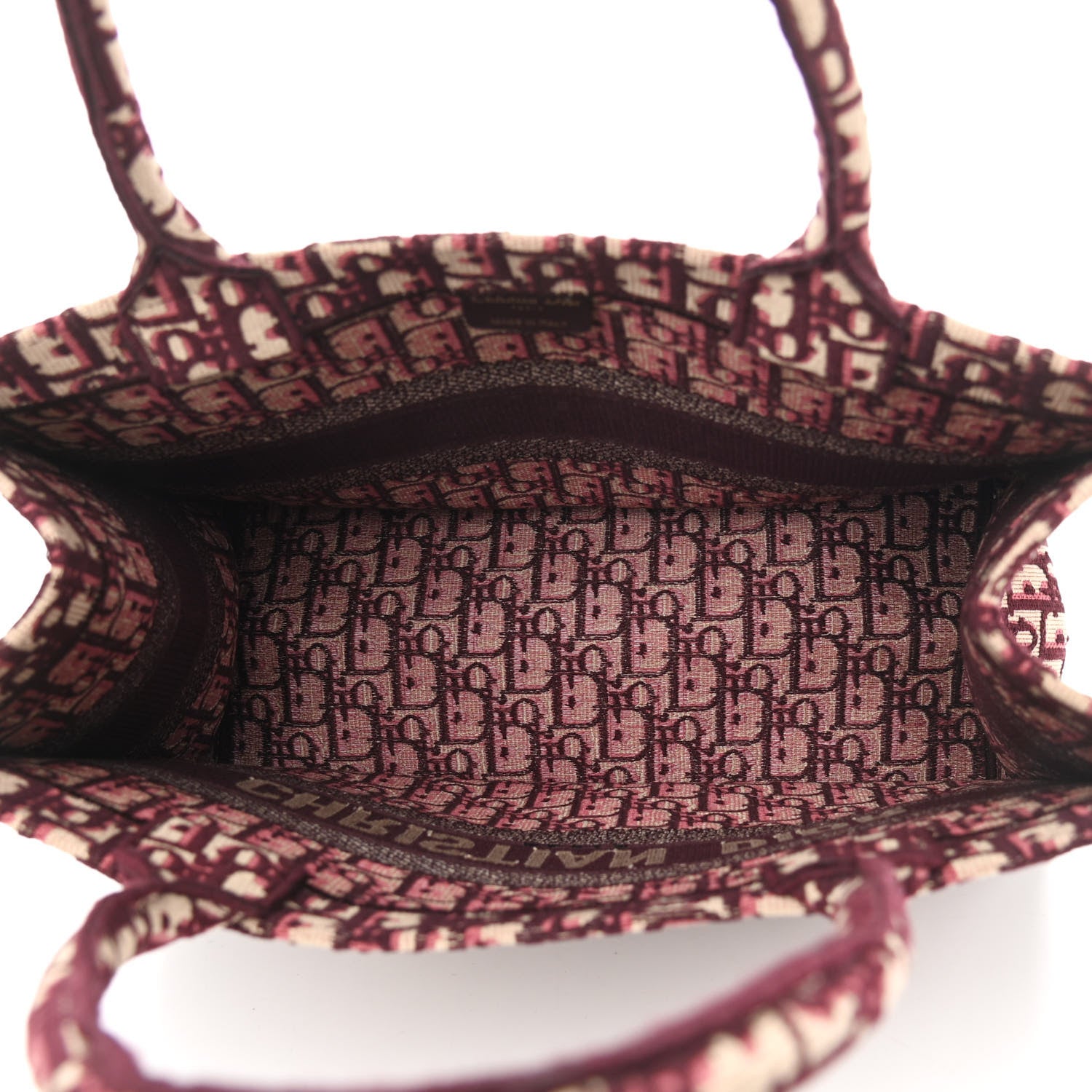 Christian Dior Oblique Medium Book Tote Burgundy Multicolor 4 of 9