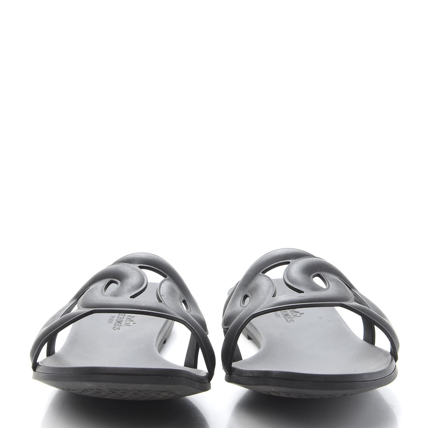 Hermes Rubber Aloha Sandals 40 Black 2 of 8