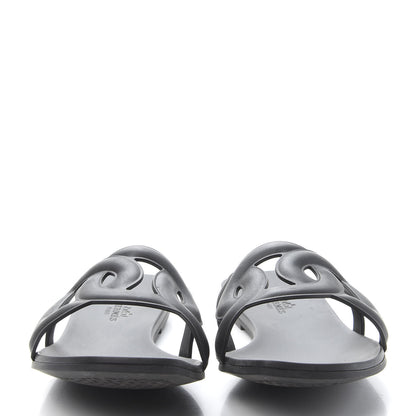 Hermes Rubber Aloha Sandals 40 Black 2 of 8