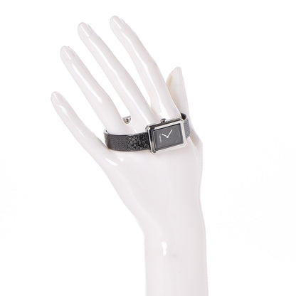 Chanel Stainless Steel Calfskin 21mm Boy-Friend Tweed Quartz Watch Black 2 of 7