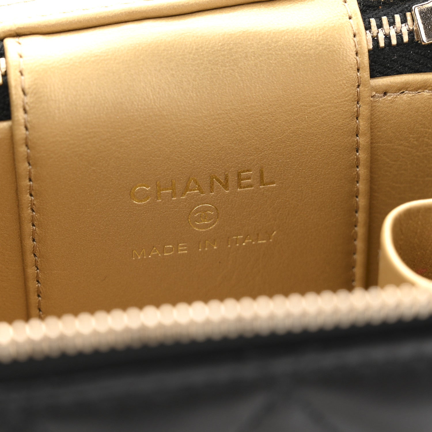 Chanel Lambskin Quilted Mini Pearl Crush Vanity Case With Chain Black 6 of 12
