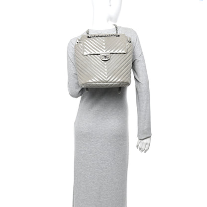 Chanel Iridescent Calfskin Chevron Quilted Small Urban Spirit Backpack Silver 2 of 10