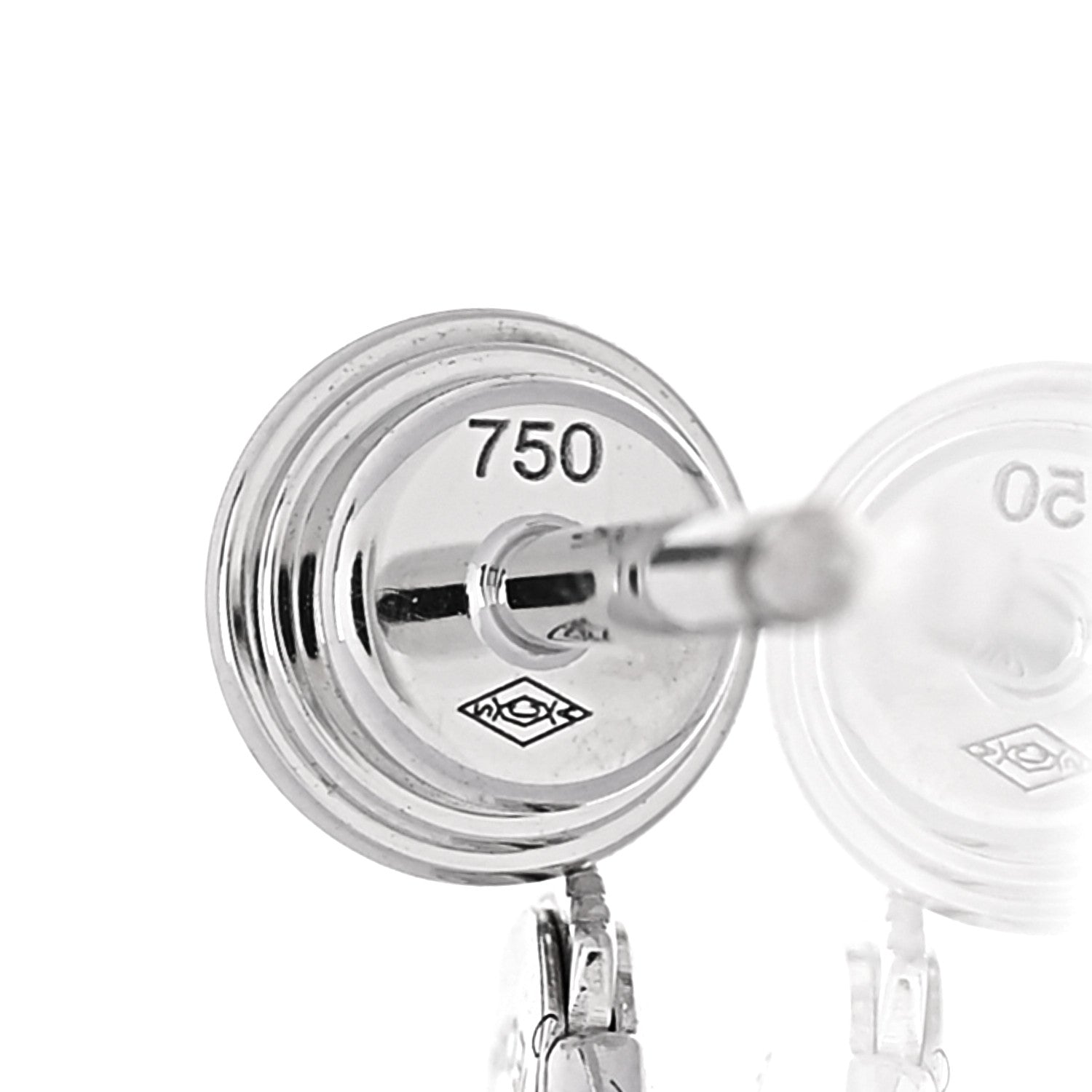 Cartier 18K White Gold Diamond MM D'Amour Earrings 5 of 6