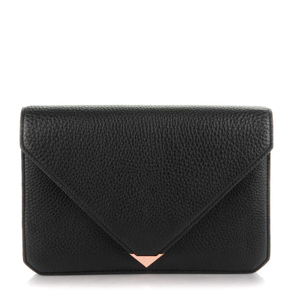Alexander Wang Soft Pebbled Calfskin Prisma Skeletal Clutch Black Rose Gold Hardware 1 of 7