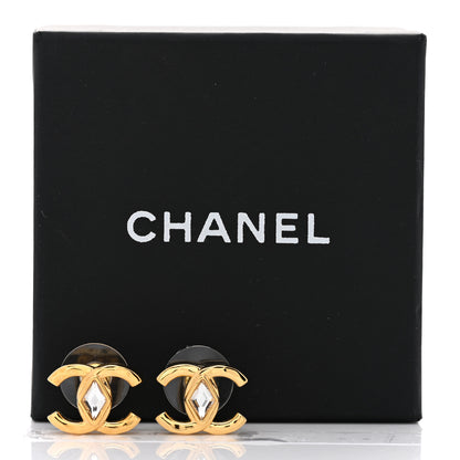 Chanel Metal Crystal CC Marquise Earrings Gold 5 of 5