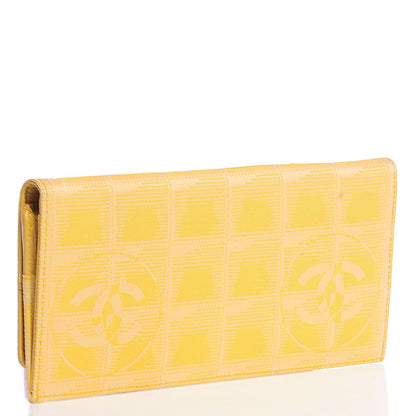 Chanel Nylon Travel Flap Wallet Yellow 3 of 9