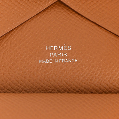 Hermes Epsom Calvi Duo Card Case Gold 6 of 9