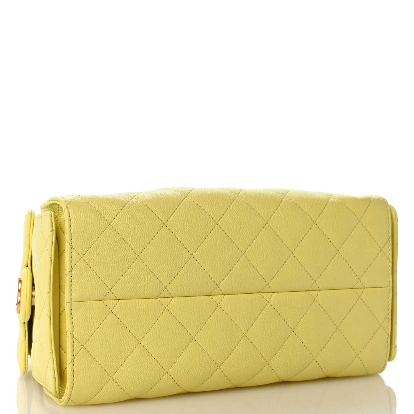 Caviar Quilted Small Chanel 25 Handbag Light Yellow
