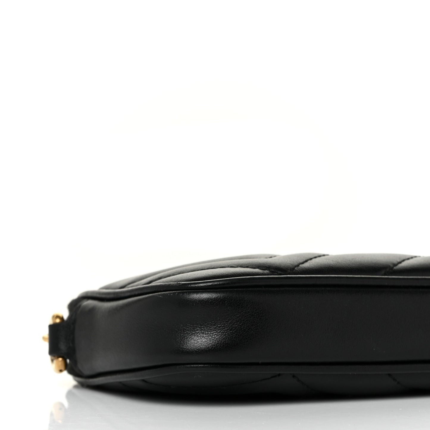 Calfskin Matelasse Mini GG Marmont Chain Crossbody Bag Black