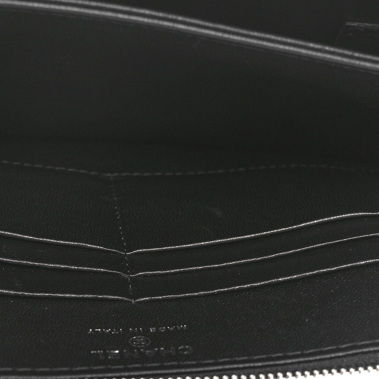Metallic Lambskin Wave Clutch Black Silver