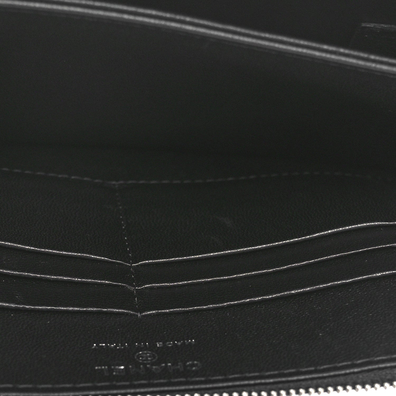 Chanel Metallic Lambskin Wave Clutch Black Silver 5 of 10