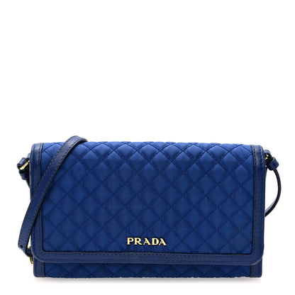 Prada Tessuto Quilted Mini Crossbody Wallet Bleuette 1 of 10