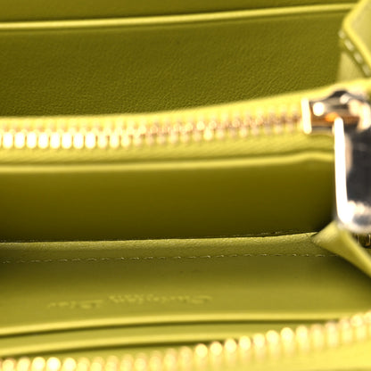 Christian Dior Patent Cannage Small Lady Dior Voyageur Coin Purse Lime 6 of 11