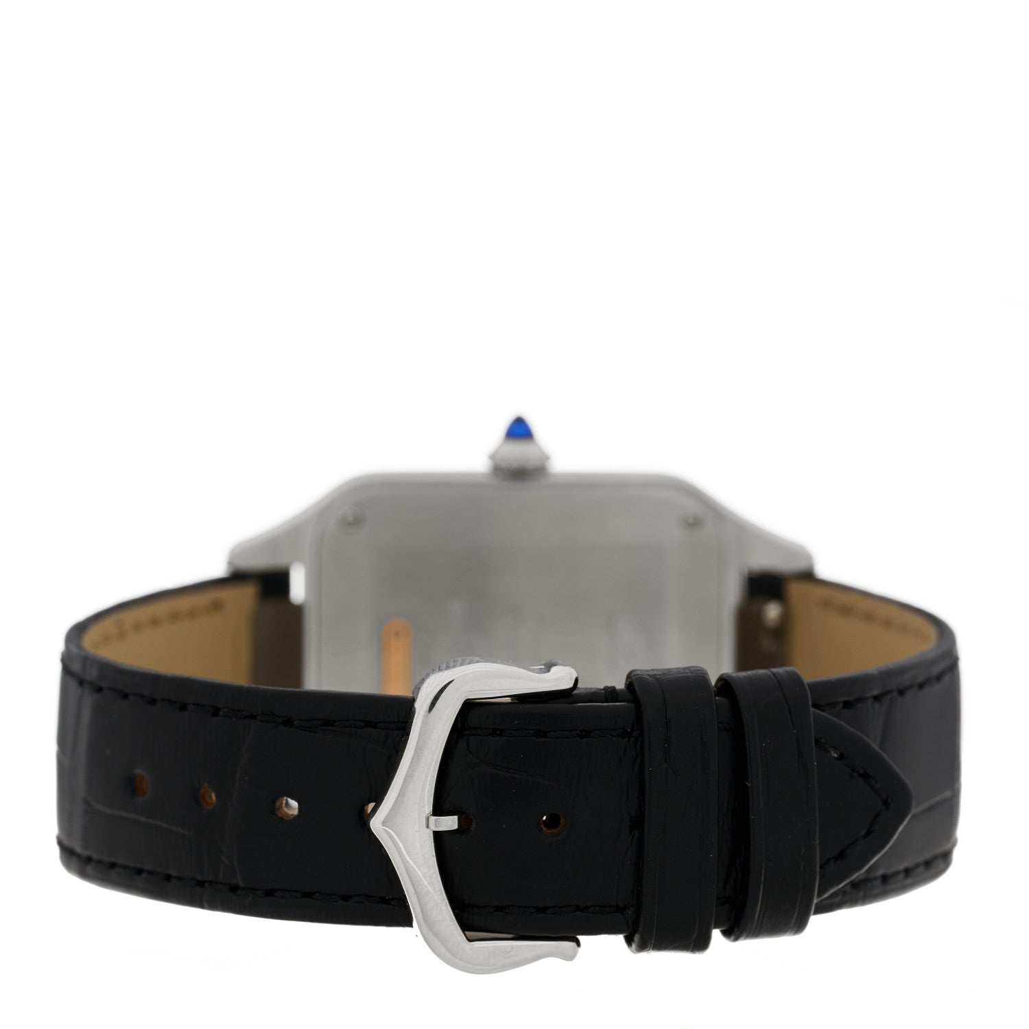 Cartier Stainless Steel 18K Pink Gold Alligator 31.4mm Santos Dumont Quartz Watch 3 of 5